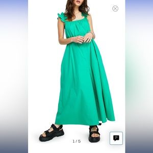 Topshop Frill Sleeve Cotton Palazzo Jumpsuit